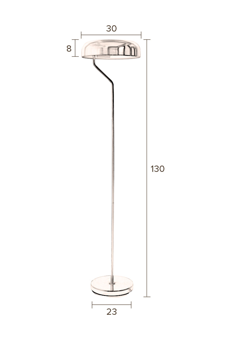 Dutchbone Eclipse Gloss Black & Gold Open Top Floor Lamp
